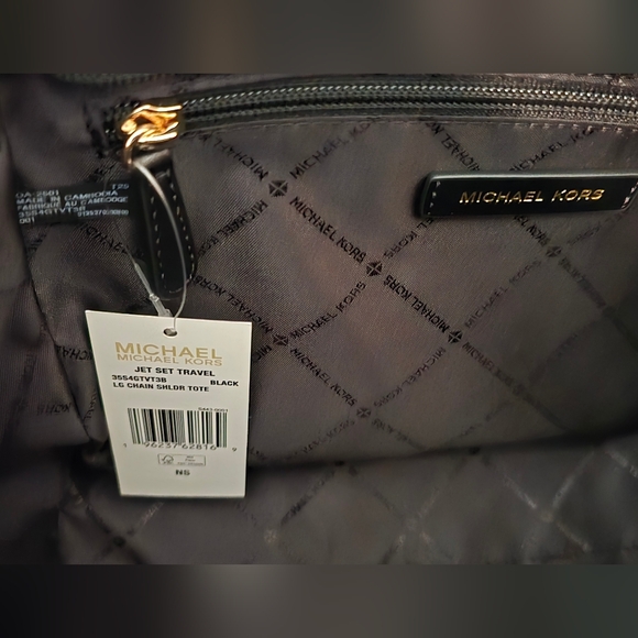 Michael Kors Black and Gold Tote NWT - Picture 3 of 5